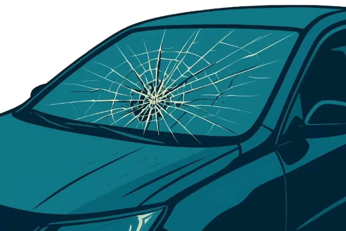 Cracked windshield